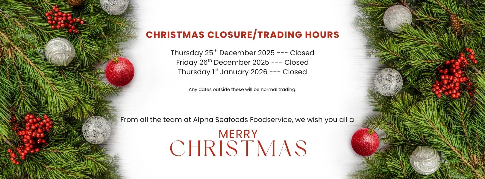 christmas closure